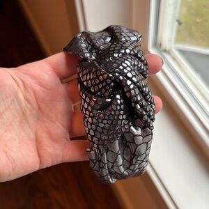 Tasha Metallic Black & Silver Knotted Headband